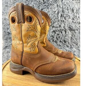 Durango Lil’ Rebel Brown Square Toe Western Boots Kid’s DBT0240C